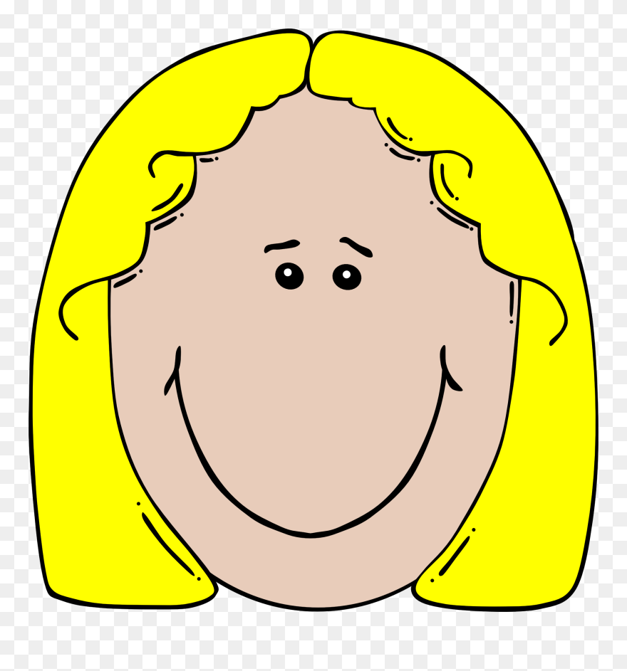 Angry Woman Clip Art - Happy Girl Cartoon Face - Png Download