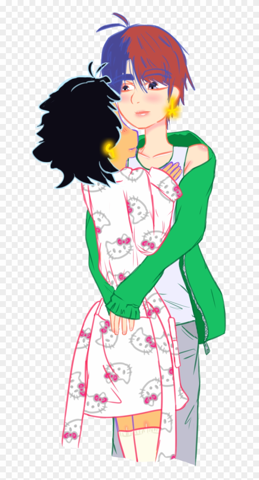 Jiryo X Kari Relax And Chill Couple - Cartoon Clipart