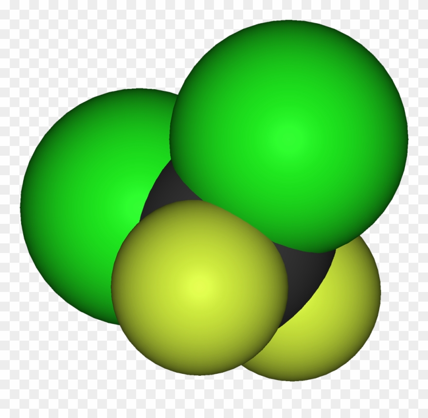 Dichlorodifluoromethane 3d Vdw - Dichlorodifluoromethane R12 R12 Chemical Clipart