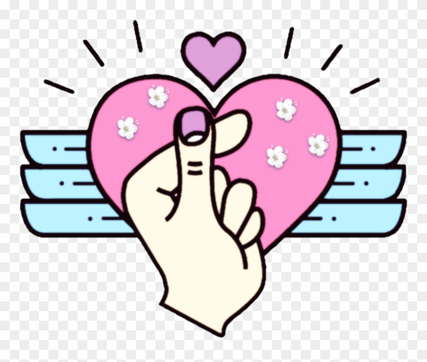 Heart Finger Kpop Background Decorate - Finger Heart Tote Clipart