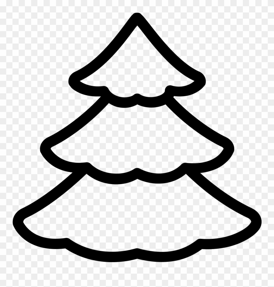 A Tree With Three Levels Of Branches, With The Top - Spruce Cartoon Clipart