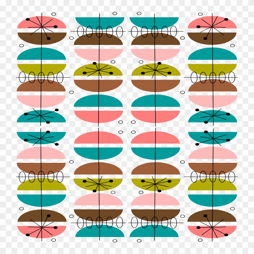 M#century Modern, Atomic Inspired Wallpaper - Mid-century Modern 6 By Hot4tees Bg@yahoo Com - Customized Clipart