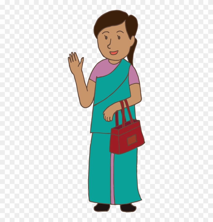 Indian Woman - Cartoon Clipart
