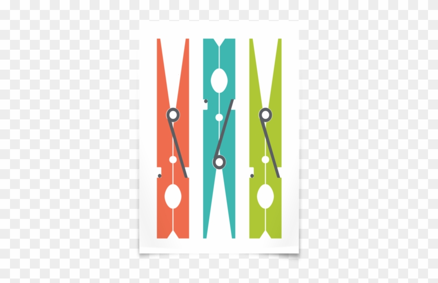 Clip Art Print Slickturtle - Clothespin Poster - Png Download