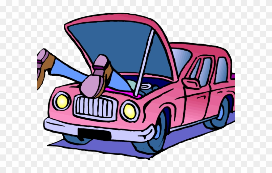 Engine Clipart Vehicle Maintenance - Look Under The Hood Cartoon - Png Download