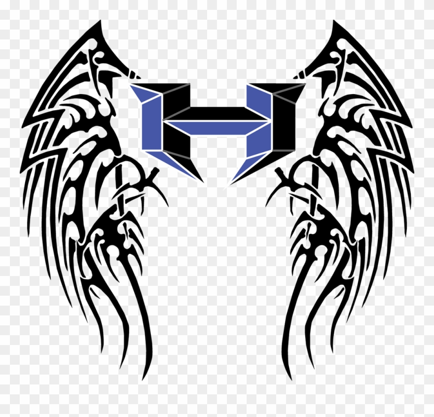 High School Drill Team Logos Png High School Drill - Tribal Wing Tattoo On Back Clipart