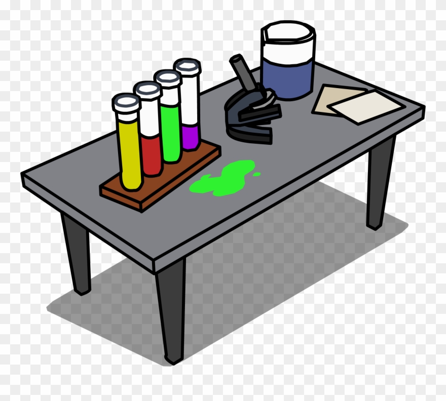 Desk Clipart Club Penguin - Club Penguin Laboratory Desk - Png Download