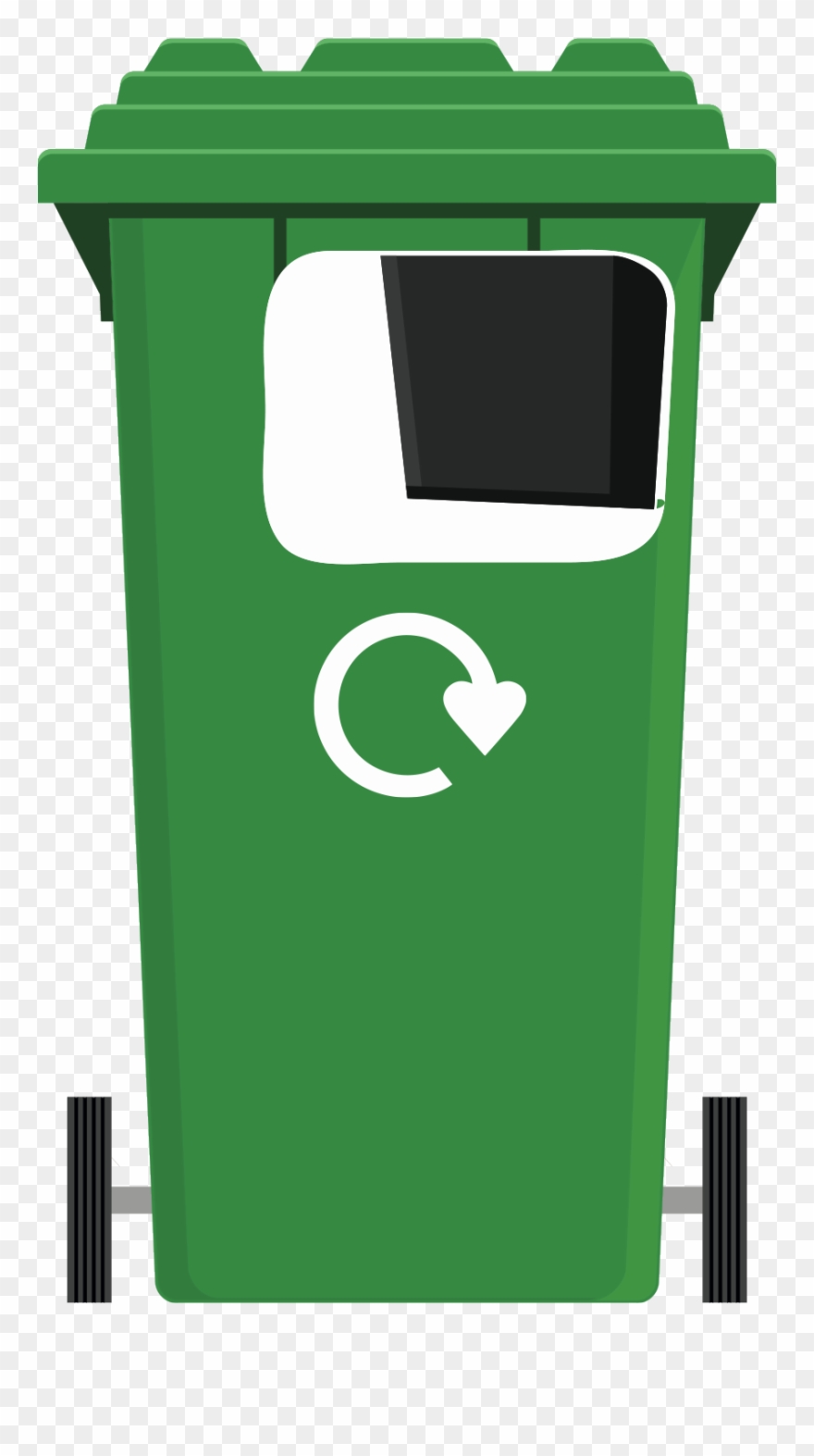 Green Lidded Bin - Compost Bin Transparent Background Clipart