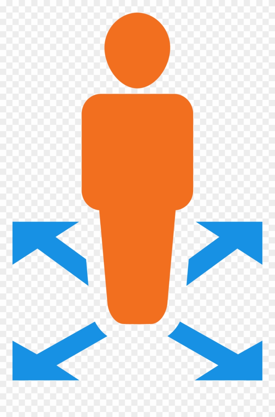 Person With Direction Arrows Icon - Person Clipart