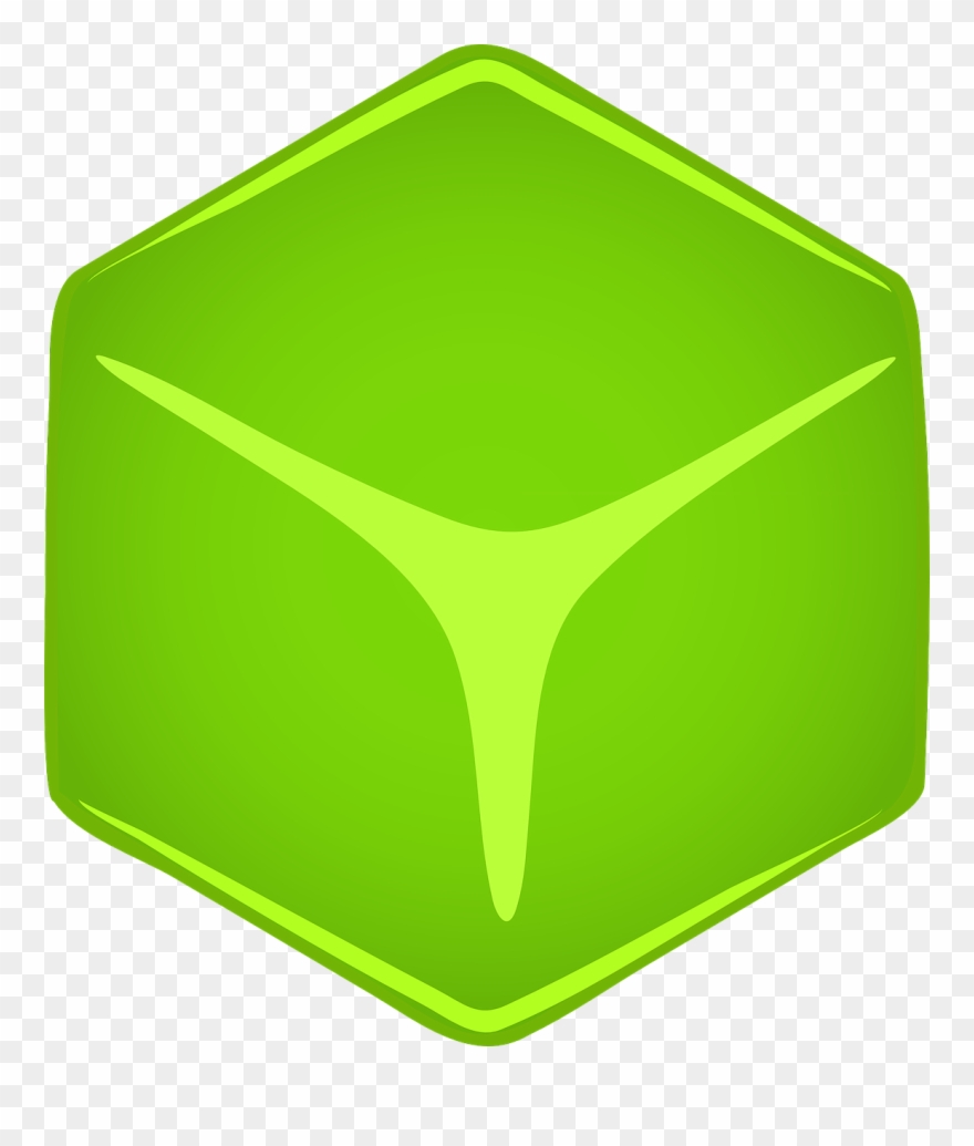 Square Button Cube Logo Green Png Image - 3d Cube Green Clipart
