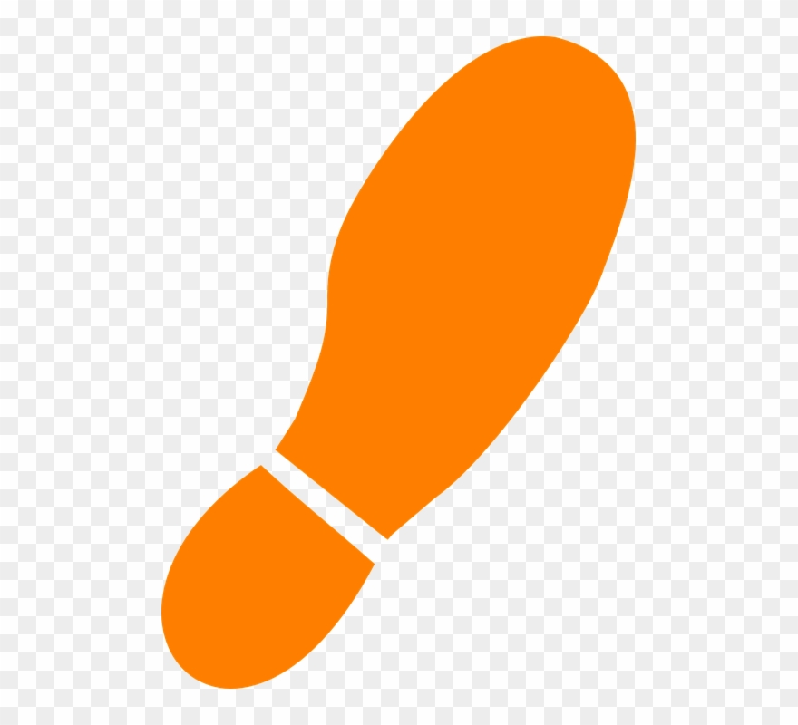 Sole Cliparts 4, Buy Clip Art - Orange Shoe Print Clipart - Png Download