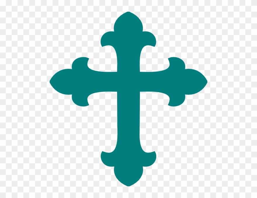 Teal Cross Clip Art At Clker - Gold Cross Clipart Png Transparent Png