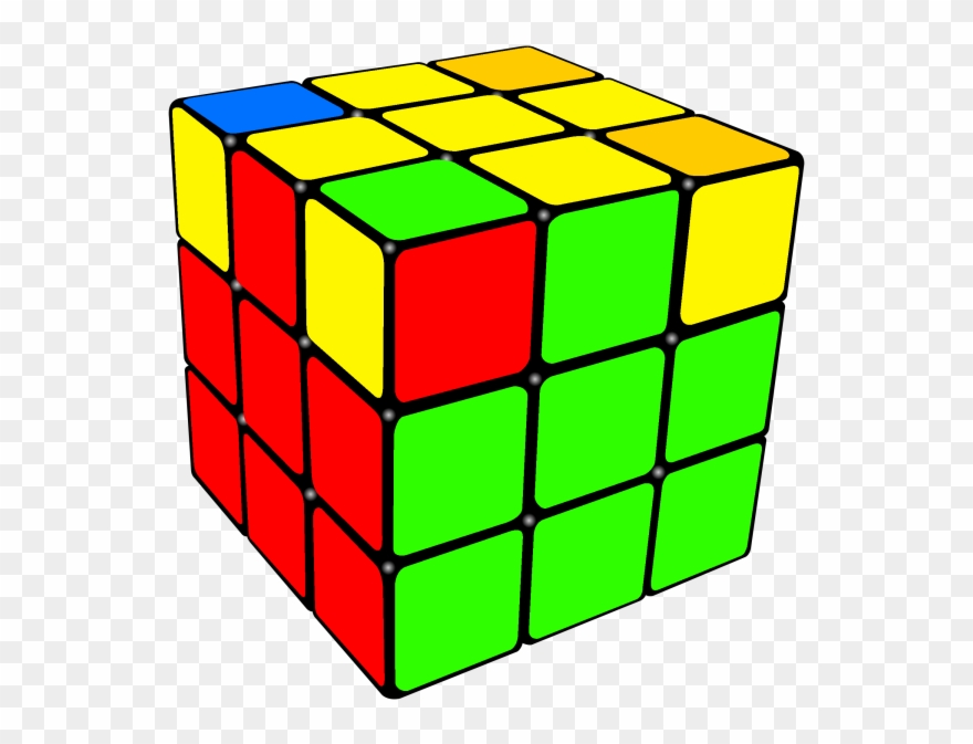 Permuted Last 4 Corners Of The Rubix Cube - Solve The Yellow Side Clipart