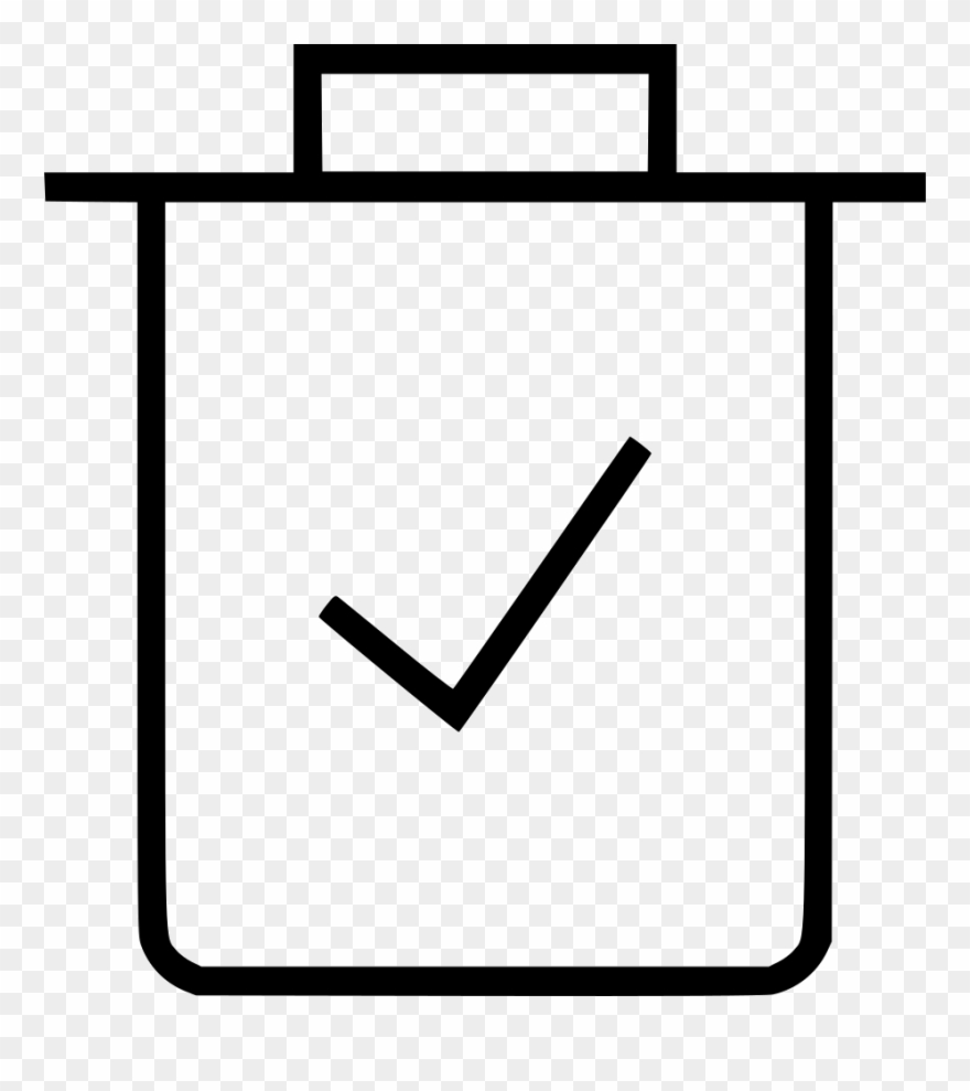 Trash Can Bin Check Mark Confirmed Comments - Trash Can / Bin Clipart