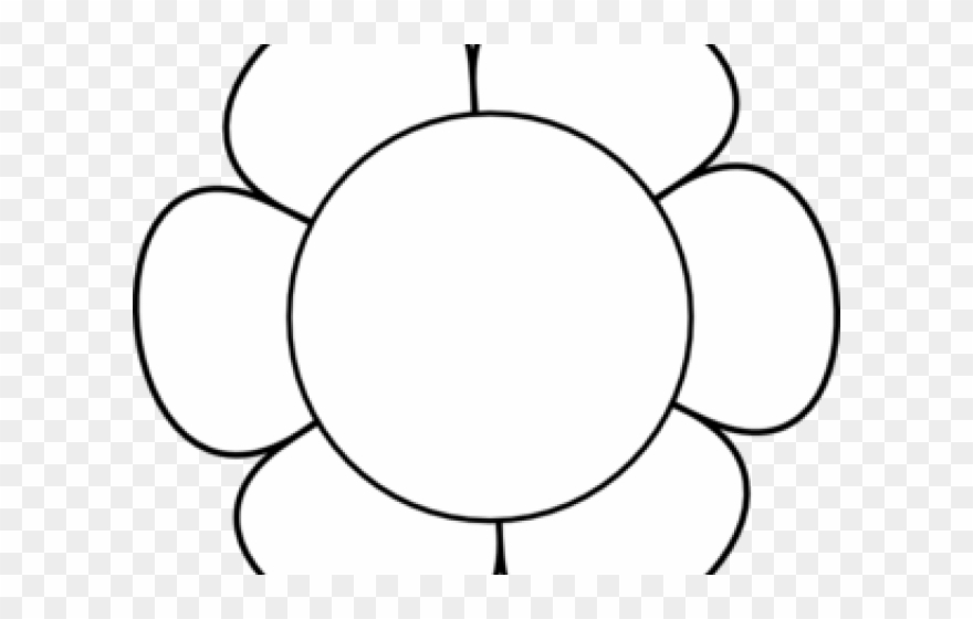 Flower Clip Art - White Flower Outline Clipart - Png Download
