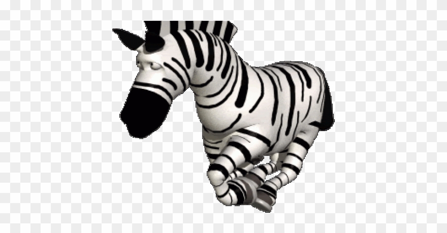 Cartoon Clipart Zebra - Animated Zebras Gif - Png Download
