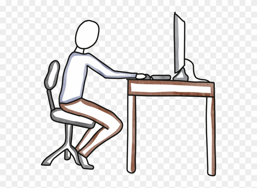 #9189760, Person Desk Computer - Computer Desk Clipart