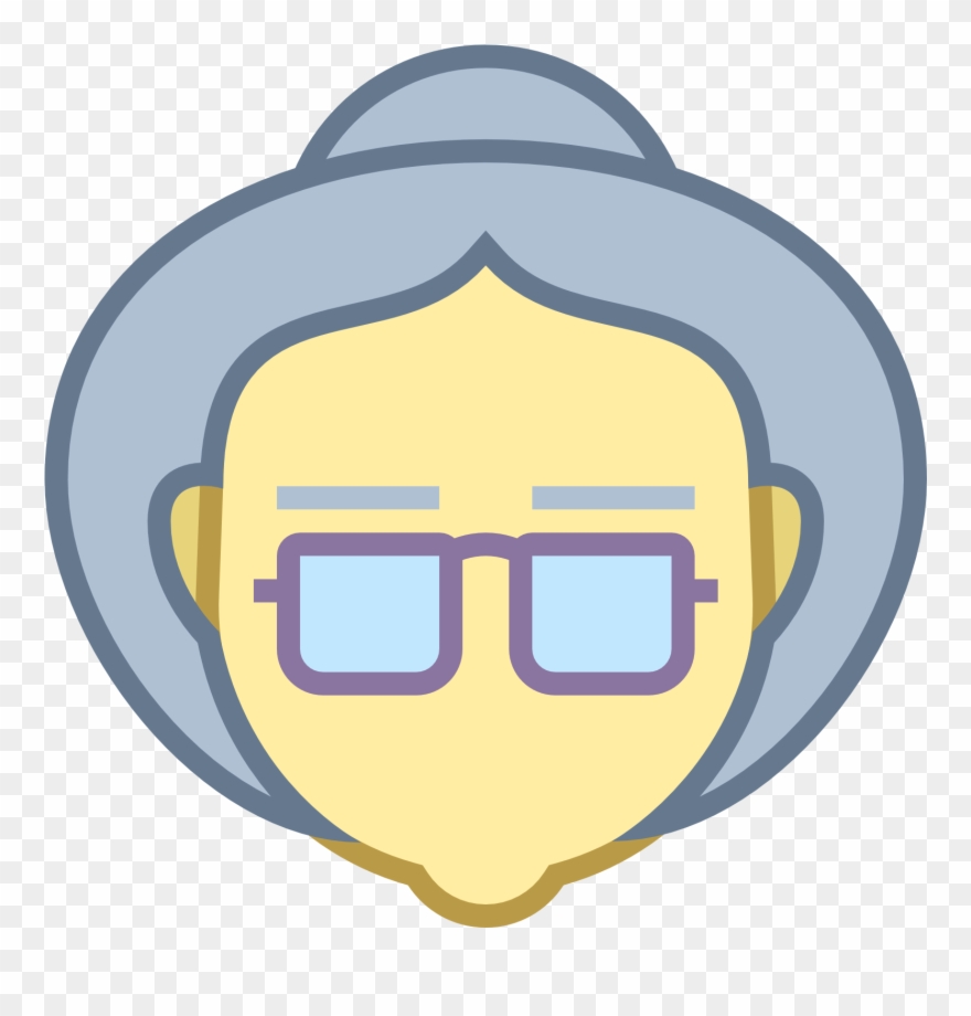 This Is An Image Of An Elderly Lady Facing Towards - Icon Old Clipart