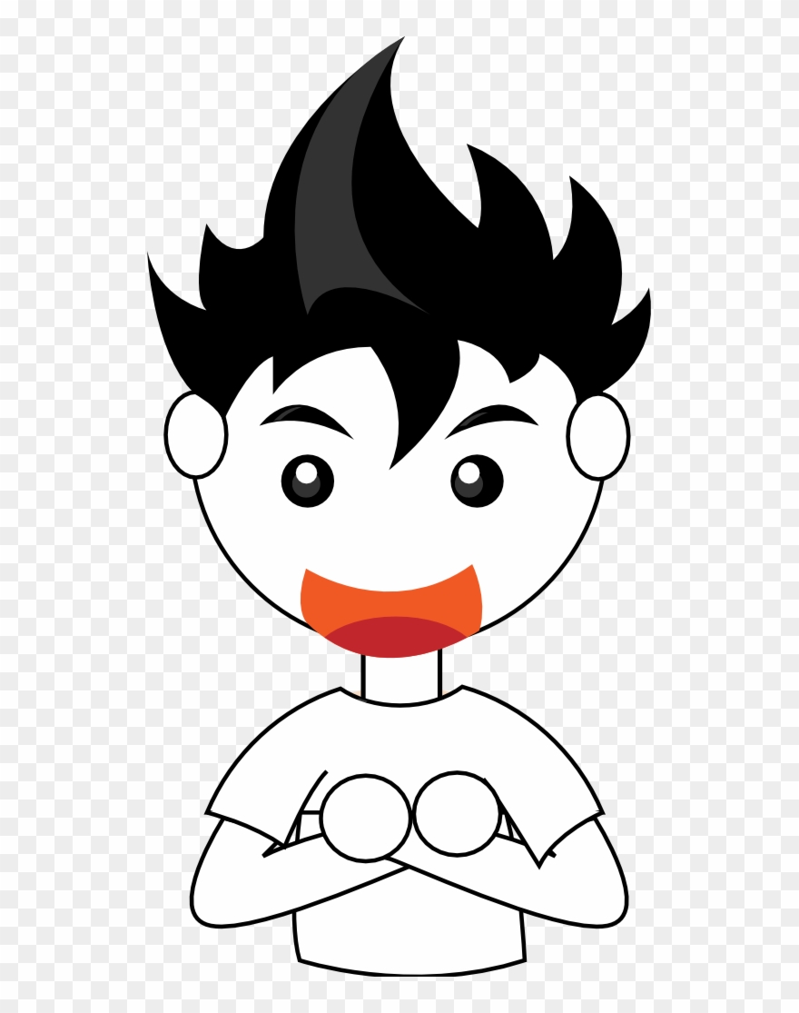 Boy 5 Black White Line Art 555px - Whatsapp Dp Cartoon For Boys Clipart