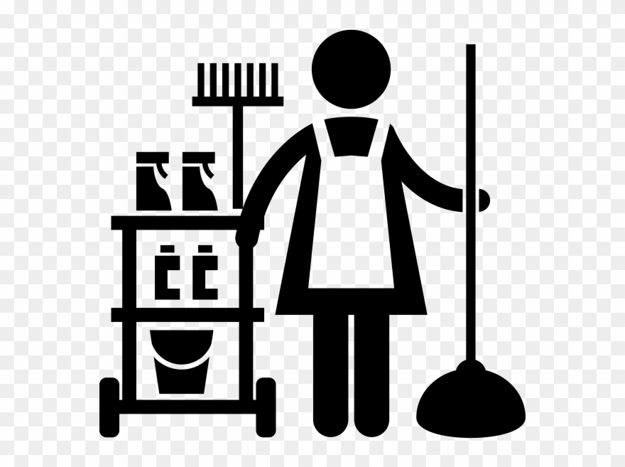 Industrial Maid Rubber Stamp - Janitorial Icon Clipart