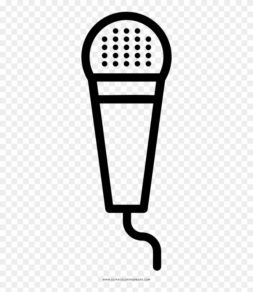 Transparent Mic Coloring Page - Microphone Coloring Page Clipart