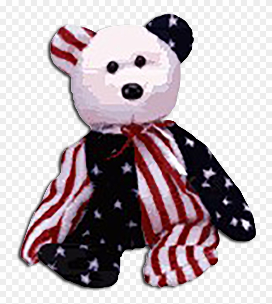 Cuddly Collectibles Patriotic Teddy - Beanie Baby Spangle Clipart