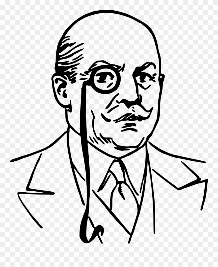 Clip Art Details - Man With Monocle - Png Download