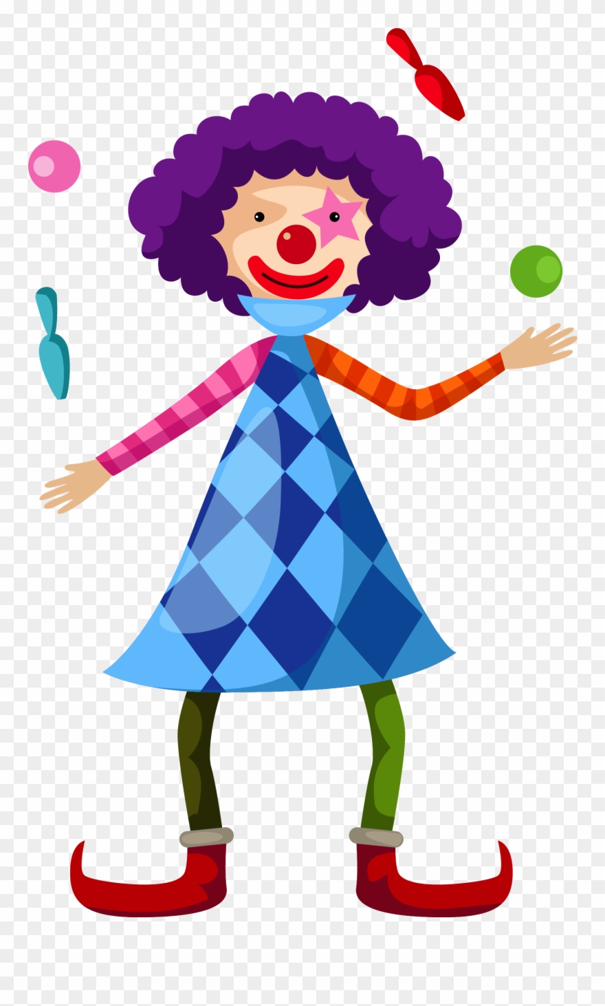Compromise Clown Pictures To Color Juggling Cartoon - Malabarista Animado Png Clipart