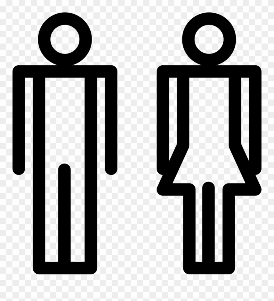 Standing Male And Female Outline Comments - Male And Female Outline Icon Clipart