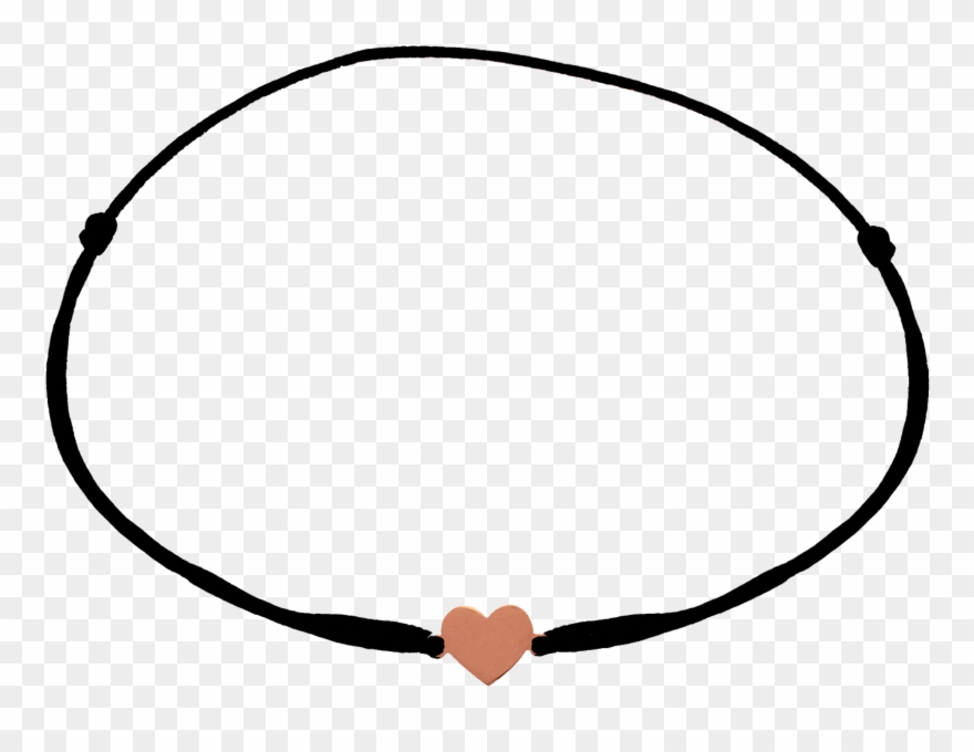 Chibcha Little Heart Bracelet With Black Cord Gold - Gold Clipart