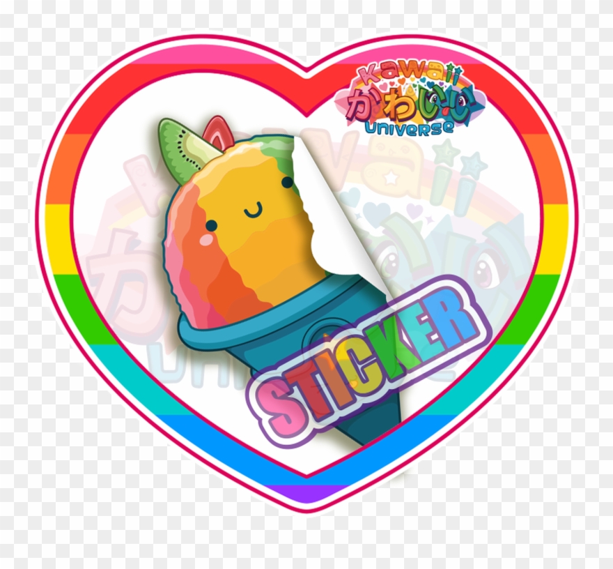Cute Rainbow Shaved Ice Sticker - Gebotsschild Schweres Atemschutzgerät Tragen Clipart