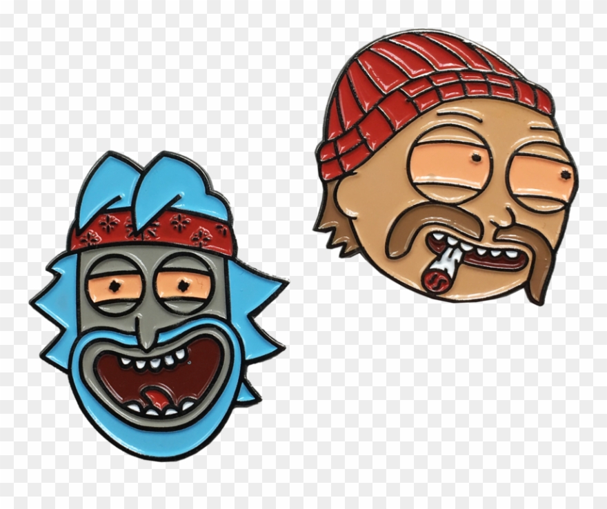 Rick Chong & Morty Cheech Pin Set - Cheech And Chong Rick And Morty Clipart