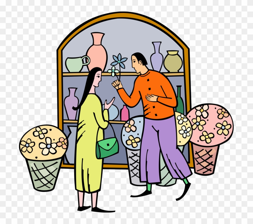 Vector Illustration Of Retail Florist Flower Shop Store - Clipart Gambling - Png Download