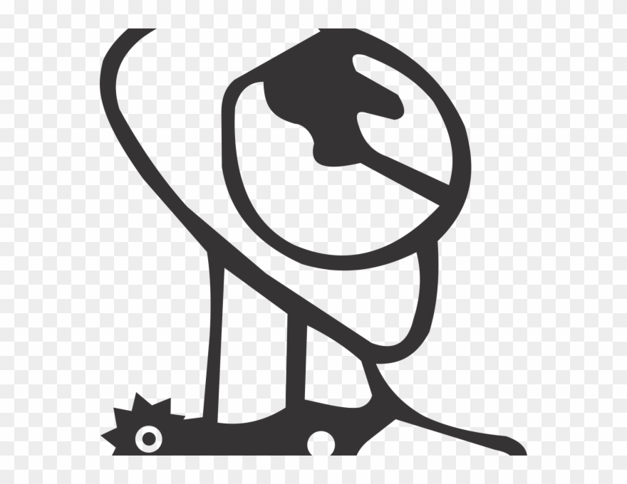 Boot With Spur & Hat - Clip Art - Png Download