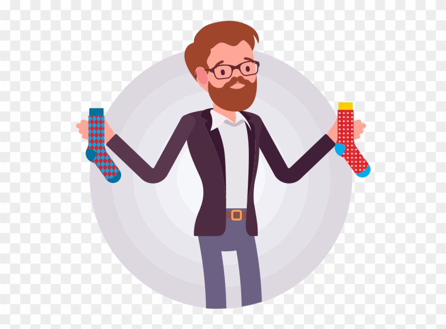 Tim Has Mismatched Socks - Cartoon Clipart