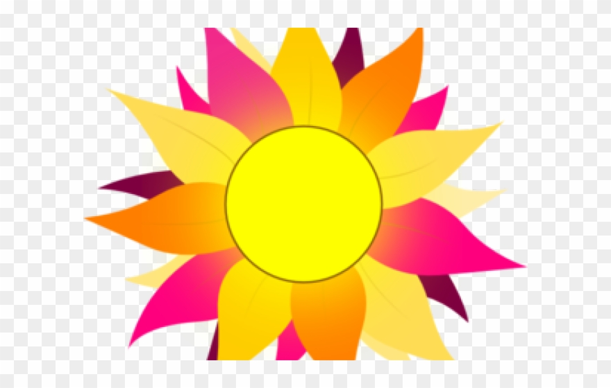 Sunflower Clipart Colorful - Sun With Pink & Purple Rays Mugs - Png Download