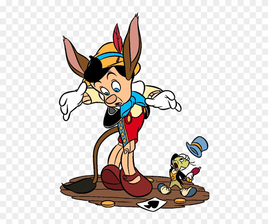 Pinocchio Donkey Ear Free On Dumielauxepices Net - Pinocchio And Jiminy Cricket Clipart - Png Download