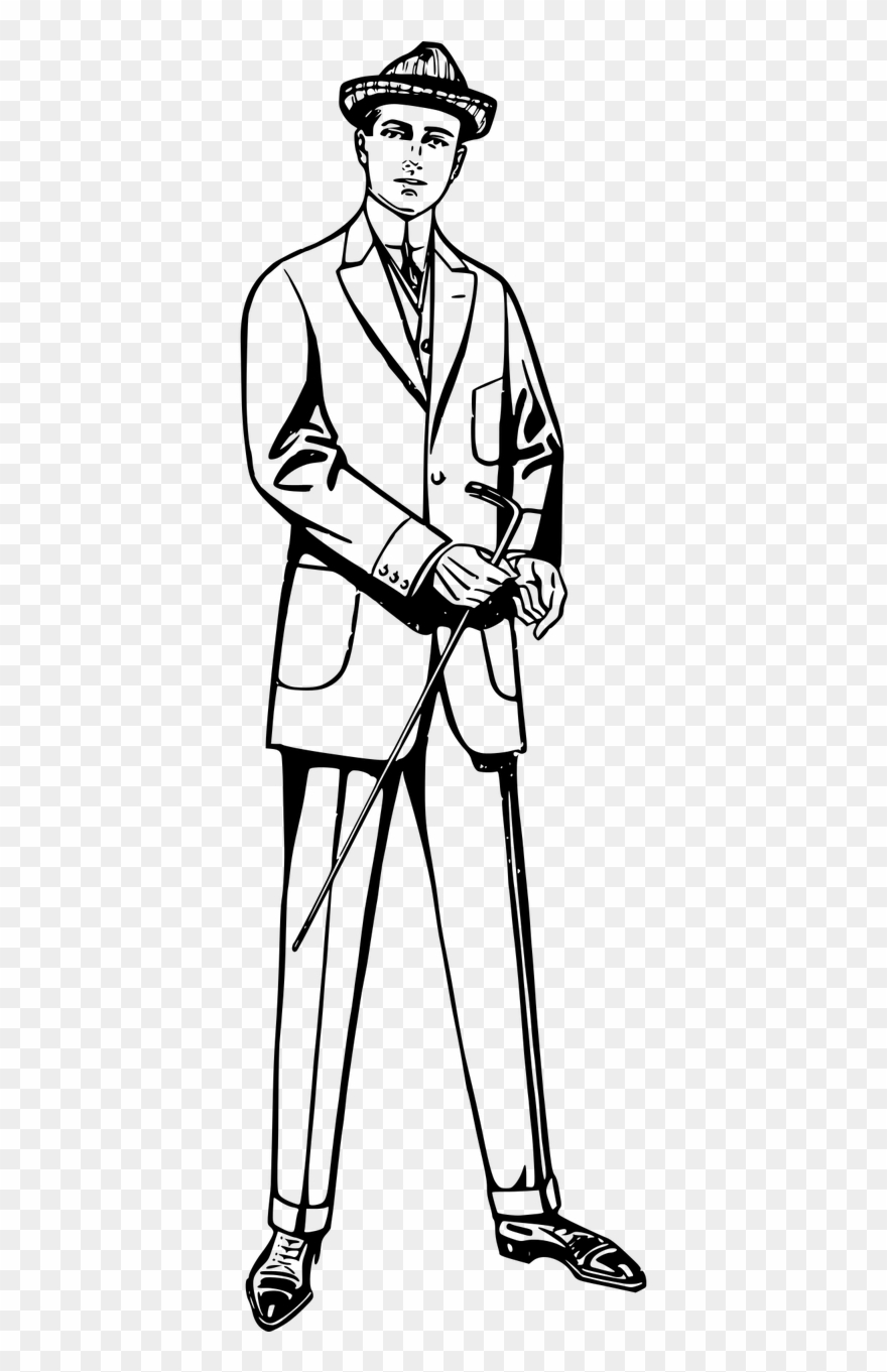 Suit Clip Art England Gentleman Footwear Clothing - Suit Black And White Clipart - Png Download