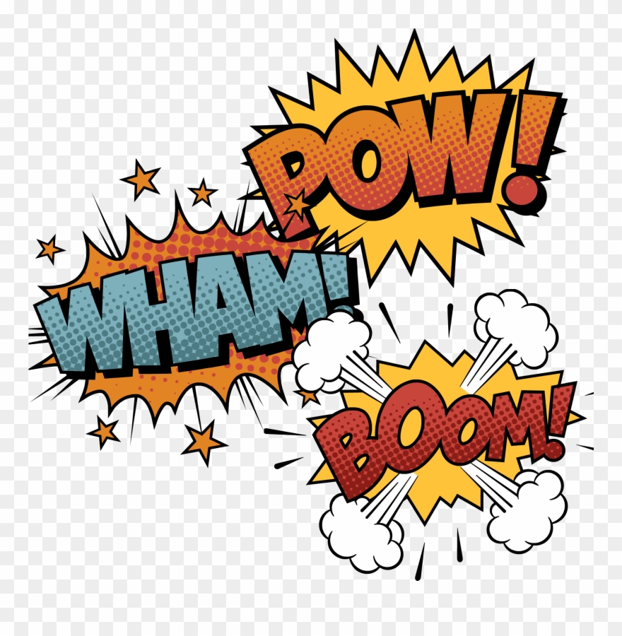 Bam Pow Zang Comics - Comic Book Sound Effects Boom Clipart