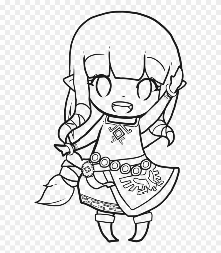 Download Free Printable Clipart And Coloring Pages - Zelda Chibi Coloring Page - Png Download