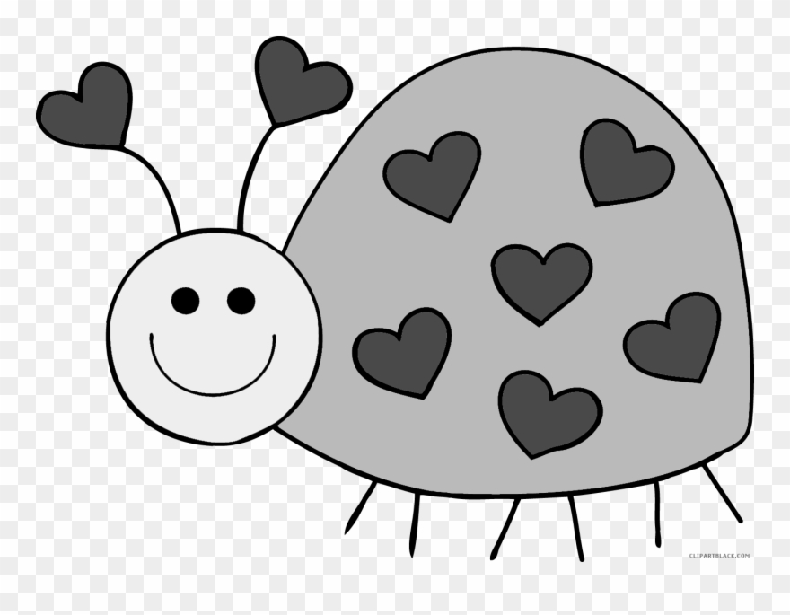 Royalty Free Library Cute Bug Clipart Black And White - Cute Clipart Black And White - Png Download
