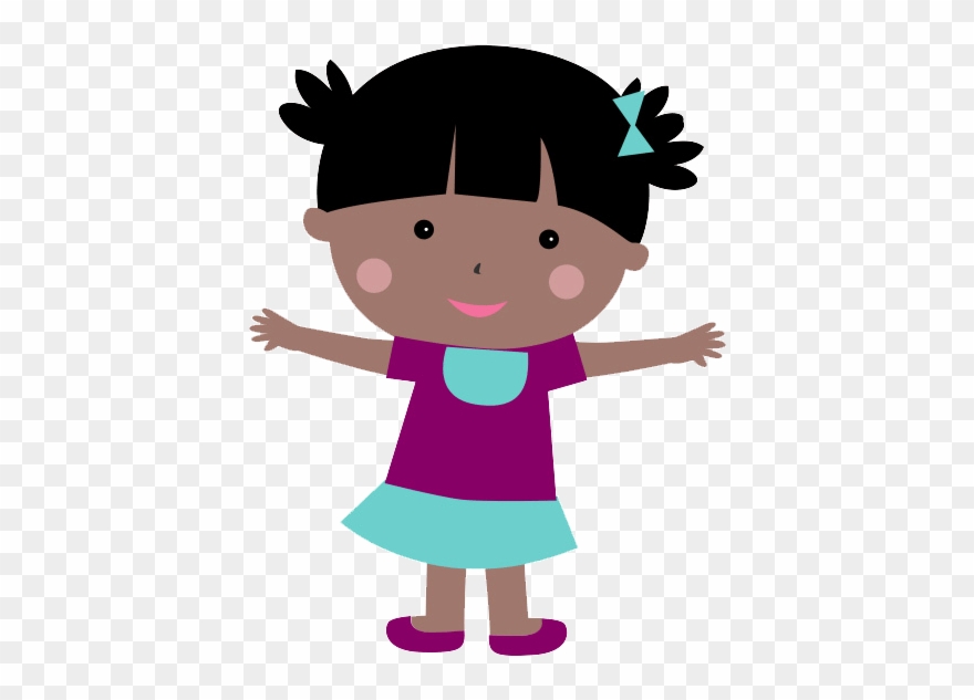 Niña Vestido Azul Y Jersey Morado - Psalm 139 14 Kids Clipart