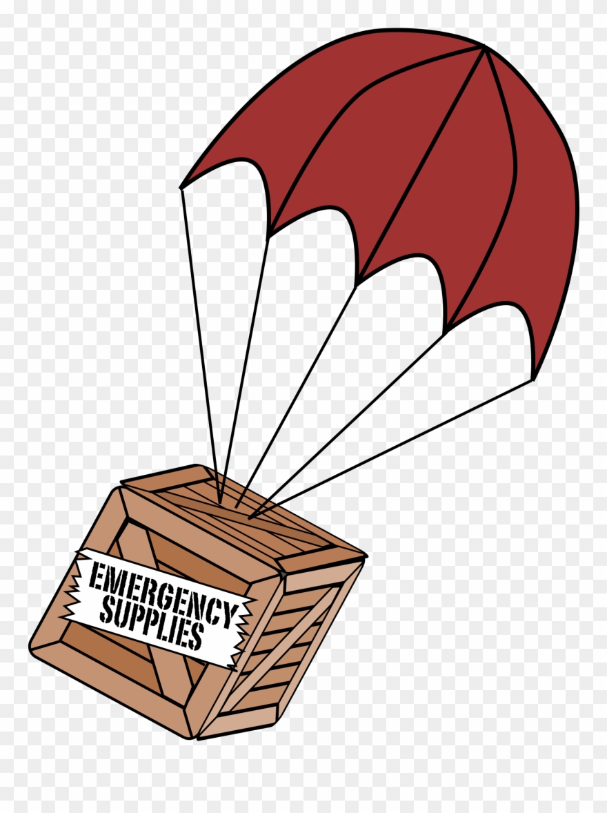 Clipart Supplies Boxchute - Box With Parachute Png Transparent Png