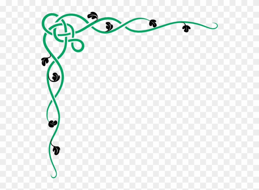 Corner Border Design Green Clipart