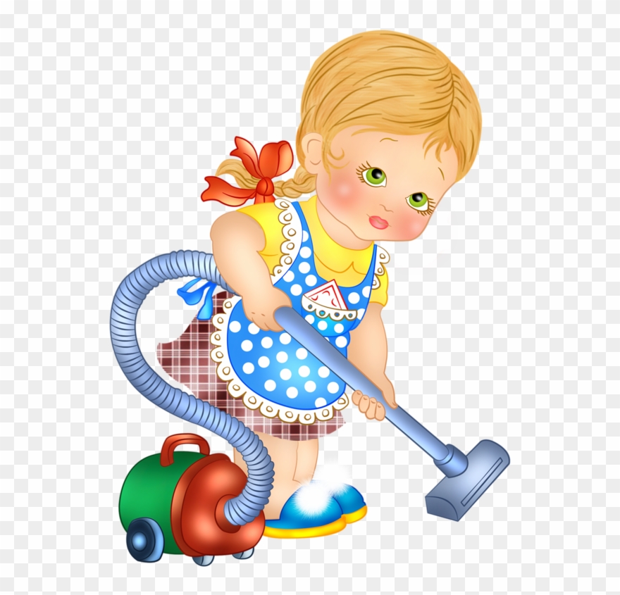 Art Kids, Decoupage, Cards, Cute Clipart, Sweet, Blog, - Little Girl Cleaning Clipart - Png Download