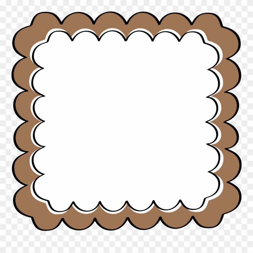 Free Stock Brown Scalloped Frame Clip - Moldura Cor De Rosa Png Transparent Png