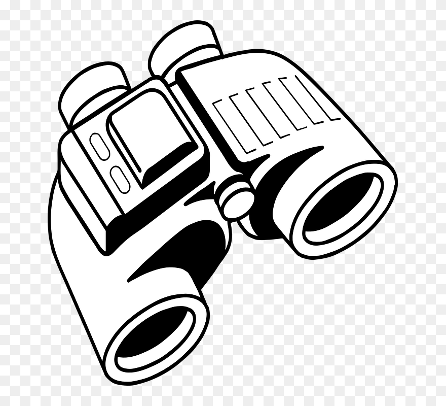 Vector Transparent Binocular Clipart Black And White - Binoculars Clipart Black And White - Png Download