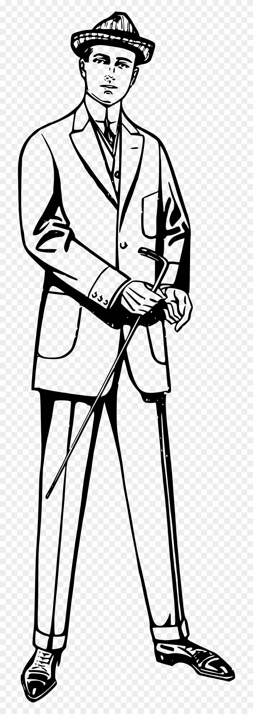 Clipart - - Black And White Clip Art Man - Png Download