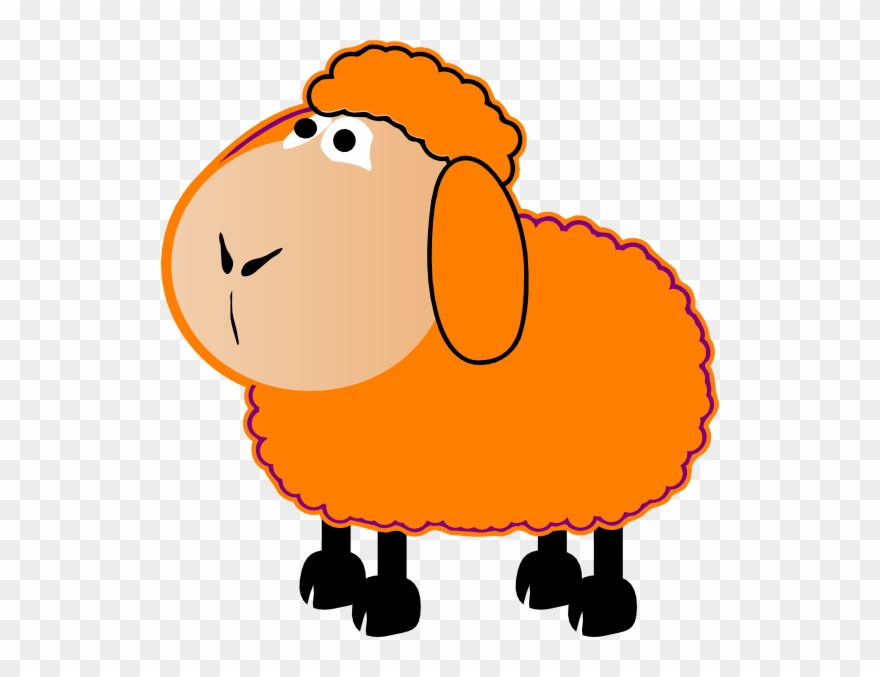 Shepherd And Sheep Clipart Free Download Best Shepherd - Red Sheep Cartoon - Png Download