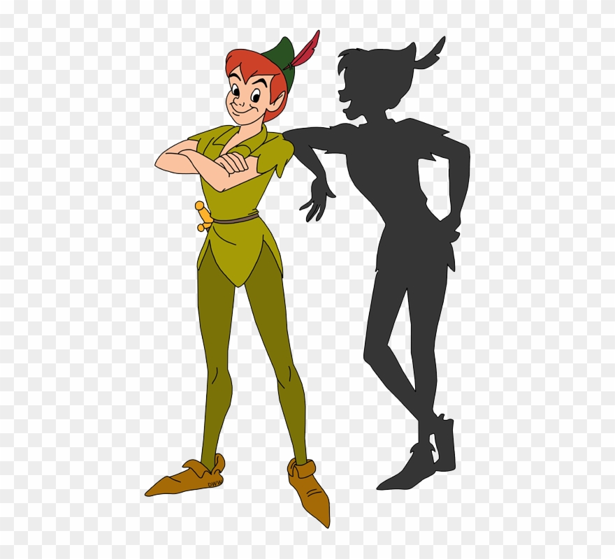 Peter Pan Standing With His Shadow - Peter Pan And His Shadow Cartoon Clipart